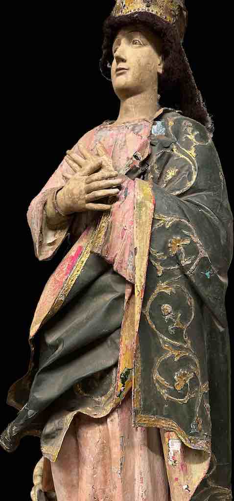 Very Large Antique Vietnamese Catholic Saint Figure Virgin Mary Immaculate Conception