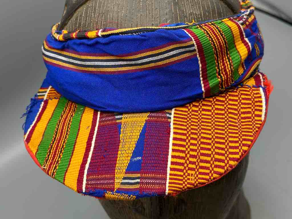 Genuine Ashanti Kente Cloth African Visor Hat