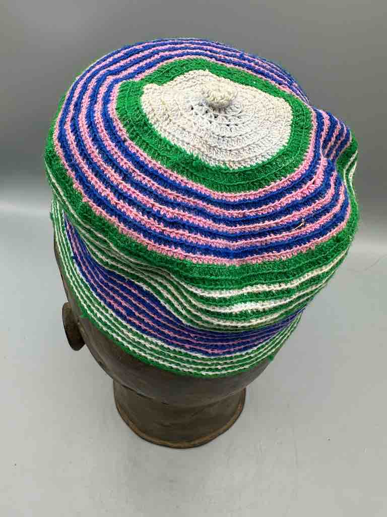 Unique 100% cotton knit kufi African men's hat - small size