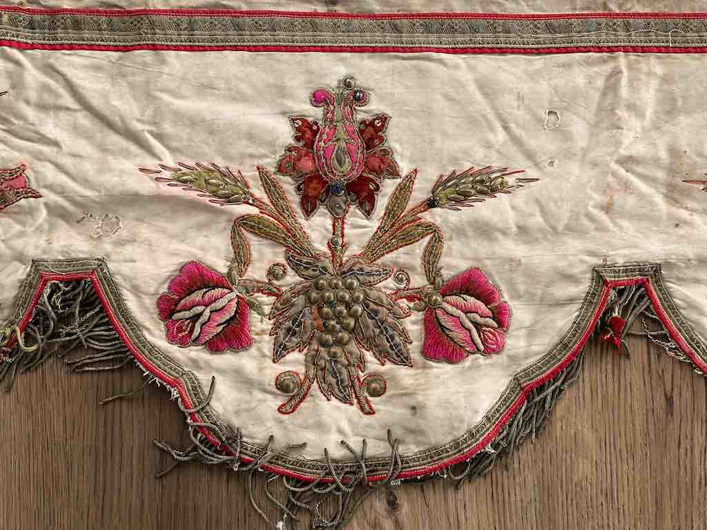 Antique Vietnamese Catholic Lamb of God Design Authentic Ecclesiastical Cloth Altar Textile