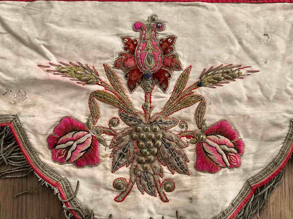 Antique Vietnamese Catholic Lamb of God Design Authentic Ecclesiastical Cloth Altar Textile