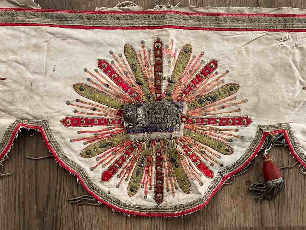 Antique Vietnamese Catholic Lamb of God Design Authentic Ecclesiastical Cloth Altar Textile