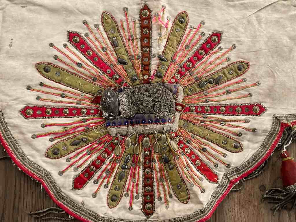 Antique Vietnamese Catholic Lamb of God Design Authentic Ecclesiastical Cloth Altar Textile