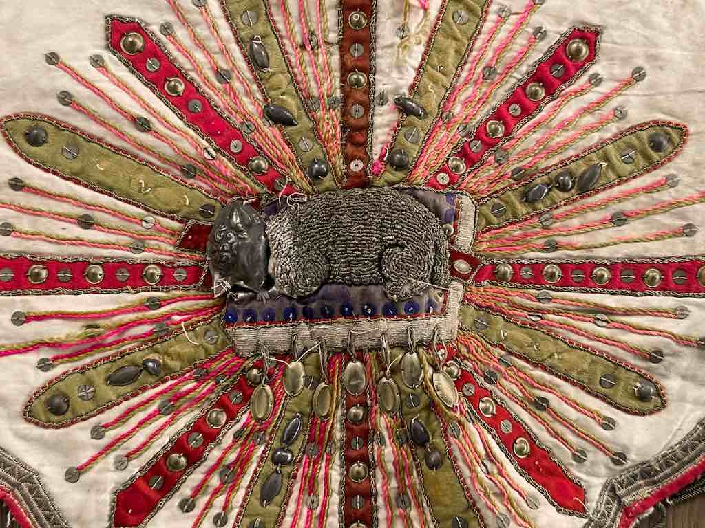 Antique Vietnamese Catholic Lamb of God Design Authentic Ecclesiastical Cloth Altar Textile