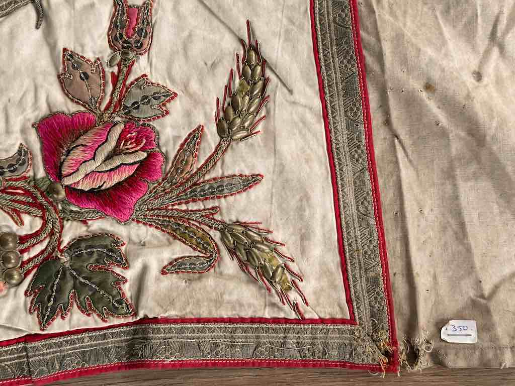 Antique Vietnamese Catholic Lamb of God Design Authentic Ecclesiastical Cloth Altar Textile