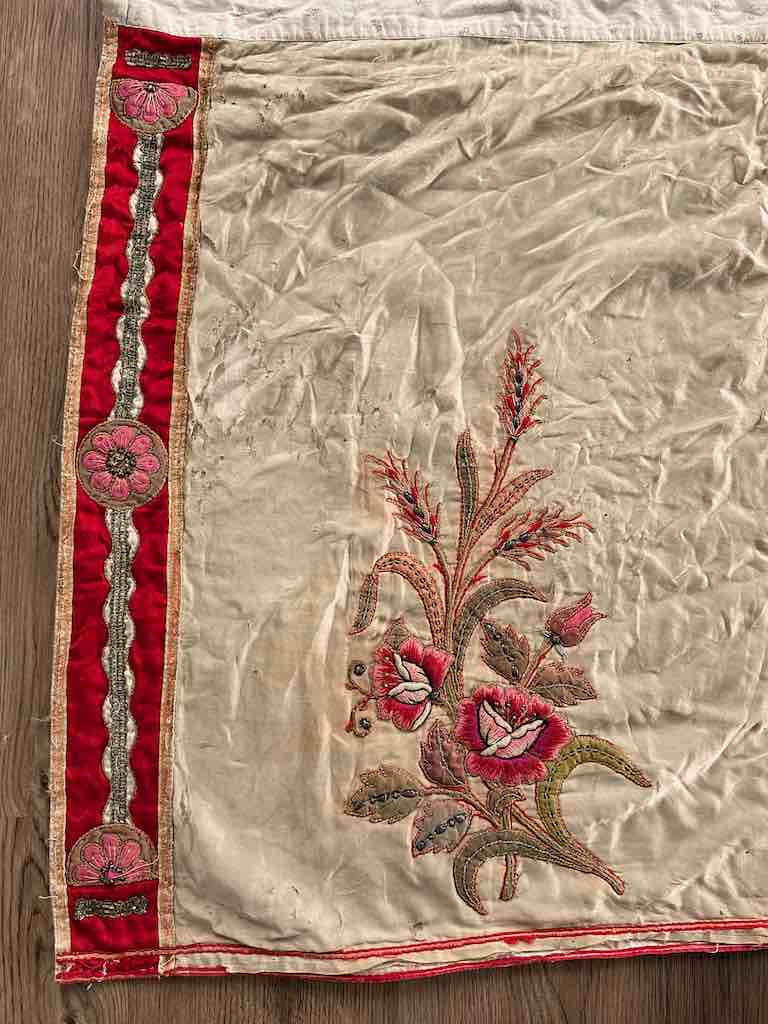 Antique Vietnamese Catholic Lamb of God Design Authentic Ecclesiastical Cloth Altar Textile