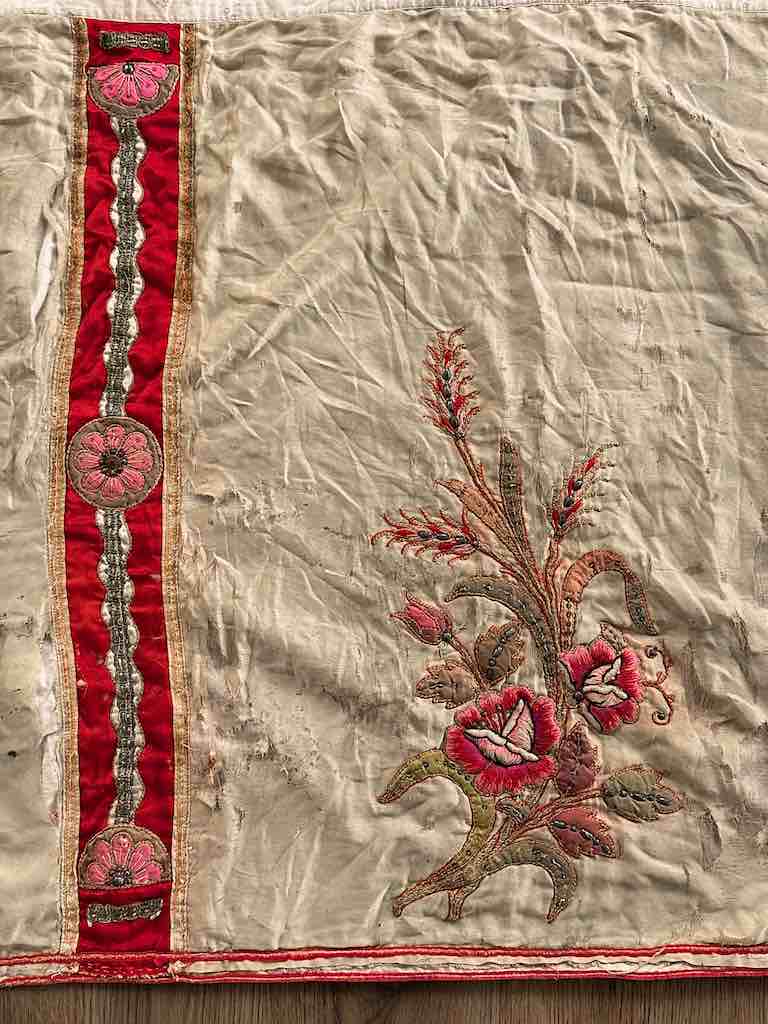Antique Vietnamese Catholic Lamb of God Design Authentic Ecclesiastical Cloth Altar Textile