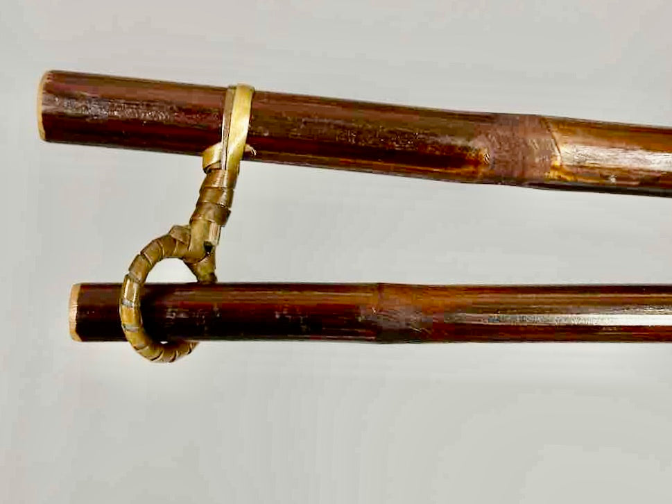 Bamboo Textile Hanger for 24" Wide Tapestry - Pagoda Style with Detachable Lower Bar