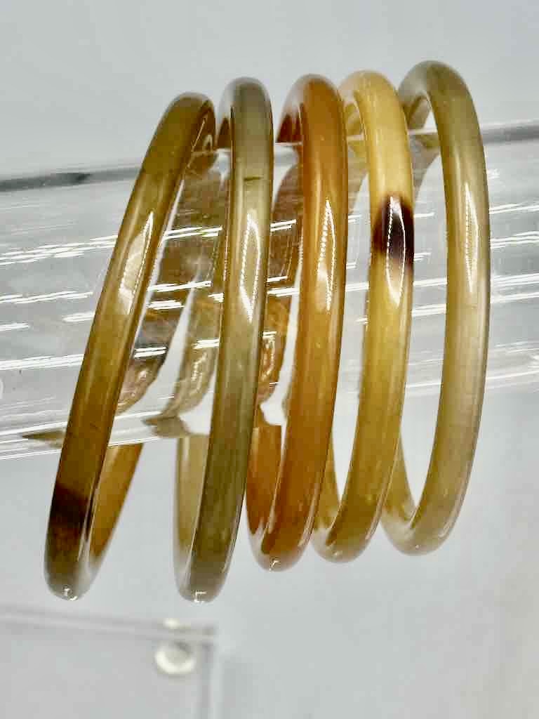 Thicker African cow horn bangle, 5 shades