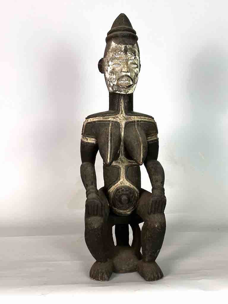 Vintage Seated Igbo Woman Spirit Statue | 25" - Nigeria