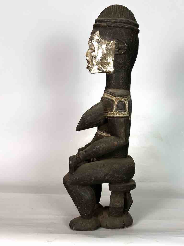 Vintage Seated Igbo Woman Spirit Statue | 25" - Nigeria