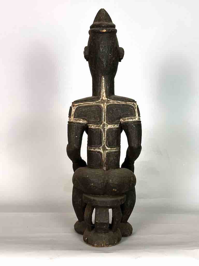 Vintage Seated Igbo Woman Spirit Statue | 25" - Nigeria