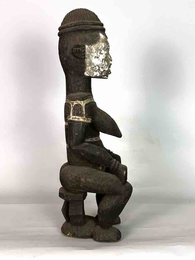 Vintage Seated Igbo Woman Spirit Statue | 25" - Nigeria