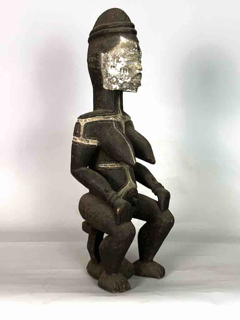 Vintage Seated Igbo Woman Spirit Statue | 25" - Nigeria