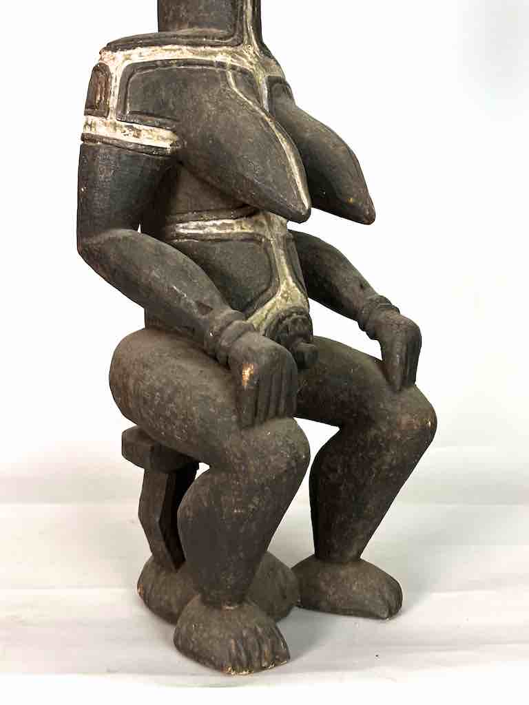 Vintage Seated Igbo Woman Spirit Statue | 25" - Nigeria