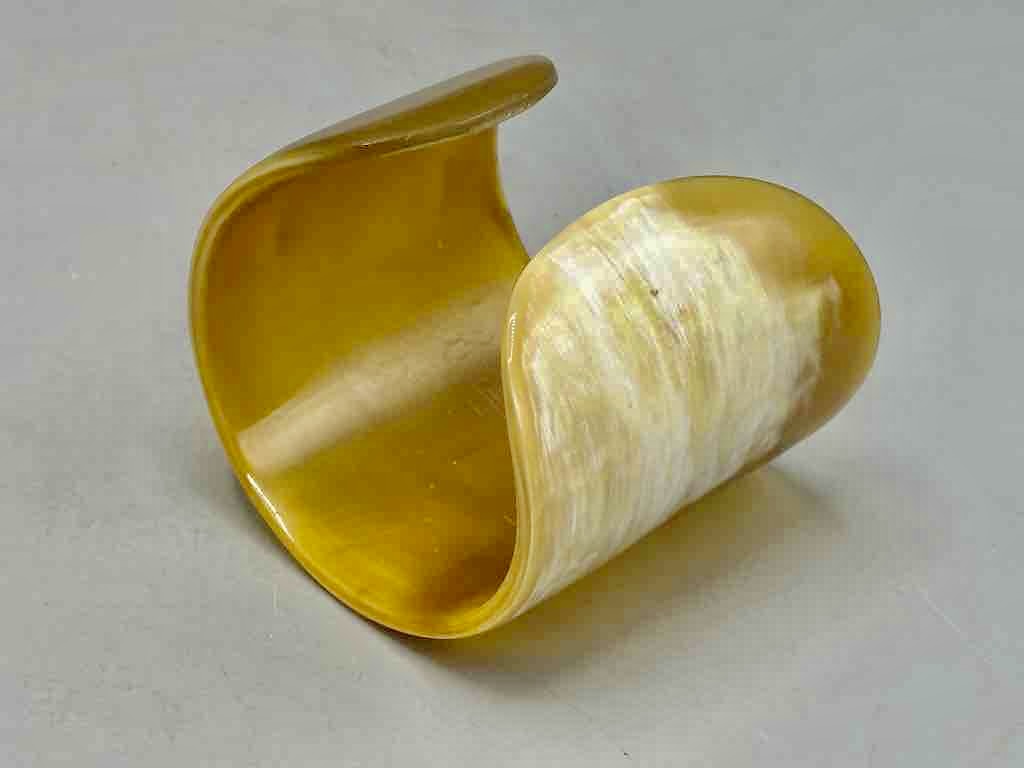 Caramel & Cream Wide Ankole Cattle Horn Bracelet - Viet Nam