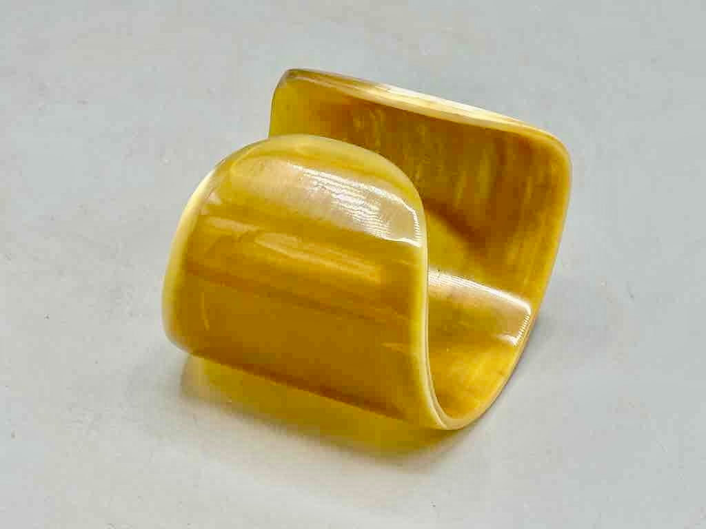 Caramel & Cream Wide Ankole Cattle Horn Bracelet - Viet Nam