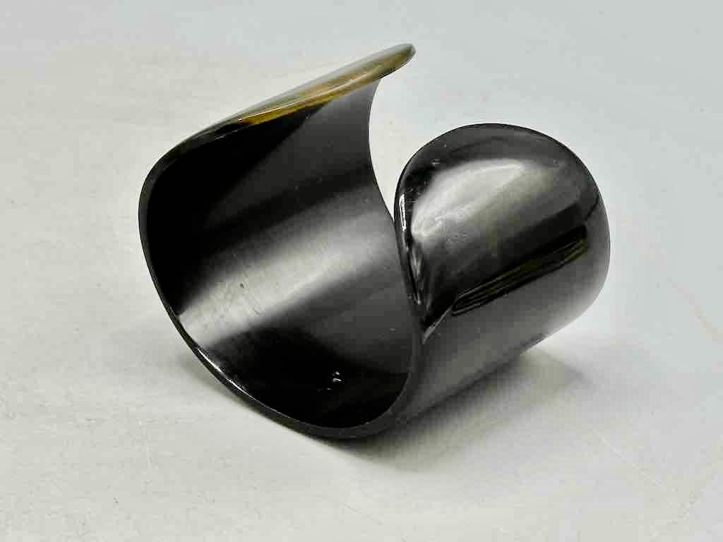 Almost Solid Black Wide Ankole Cattle Horn Bracelet - Viet Nam