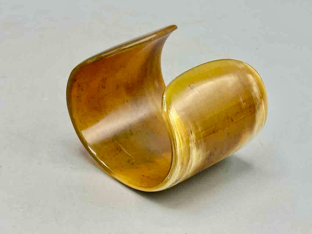 Caramel & Cream Wide Ankole Cattle Horn Bracelet - Viet Nam