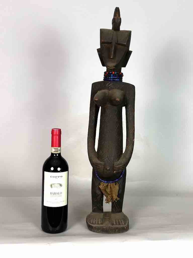 Vintage Standing Bambara Woman Spirit Statue | 26" - Mali