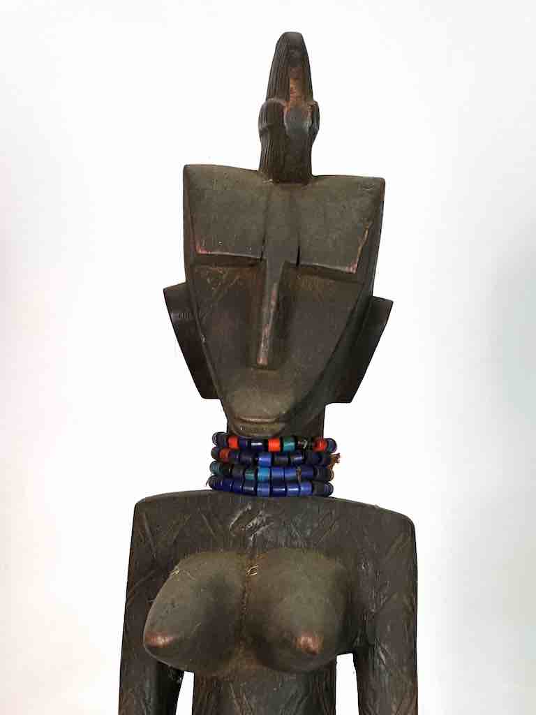 Vintage Standing Bambara Woman Spirit Statue | 26" - Mali