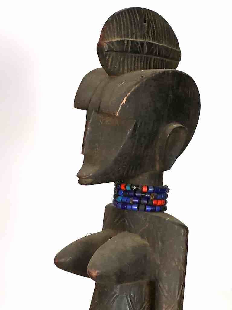 Vintage Standing Bambara Woman Spirit Statue | 26" - Mali