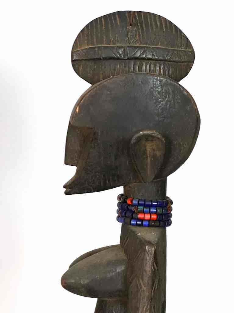 Vintage Standing Bambara Woman Spirit Statue | 26" - Mali
