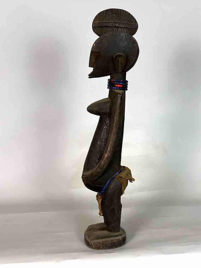 Vintage Standing Bambara Woman Spirit Statue | 26" - Mali