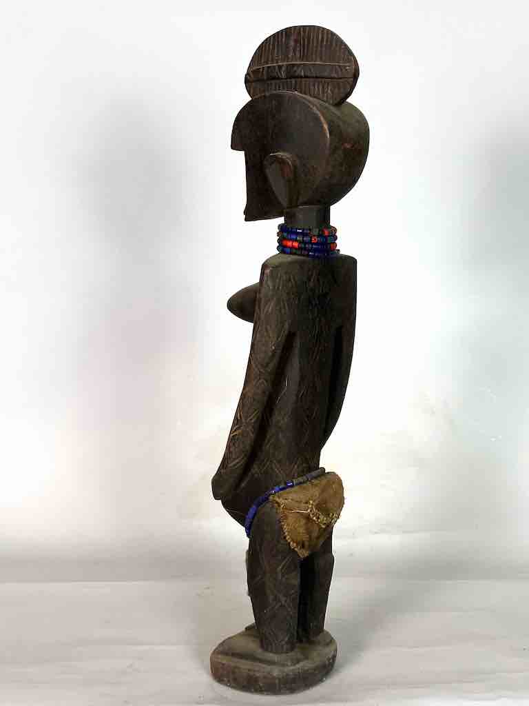 Vintage Standing Bambara Woman Spirit Statue | 26" - Mali