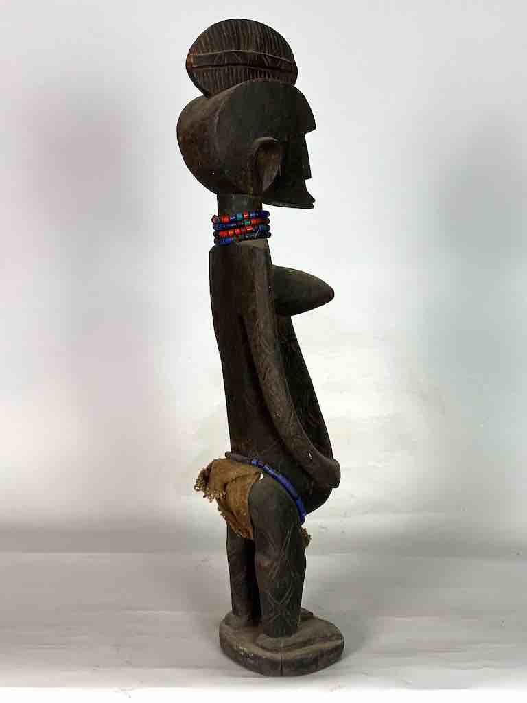 Vintage Standing Bambara Woman Spirit Statue | 26" - Mali
