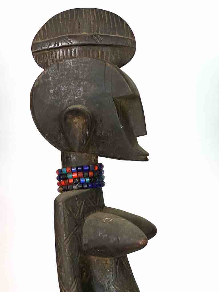 Vintage Standing Bambara Woman Spirit Statue | 26" - Mali