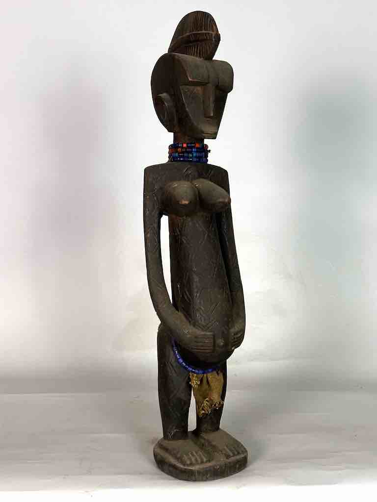 Vintage Standing Bambara Woman Spirit Statue | 26" - Mali