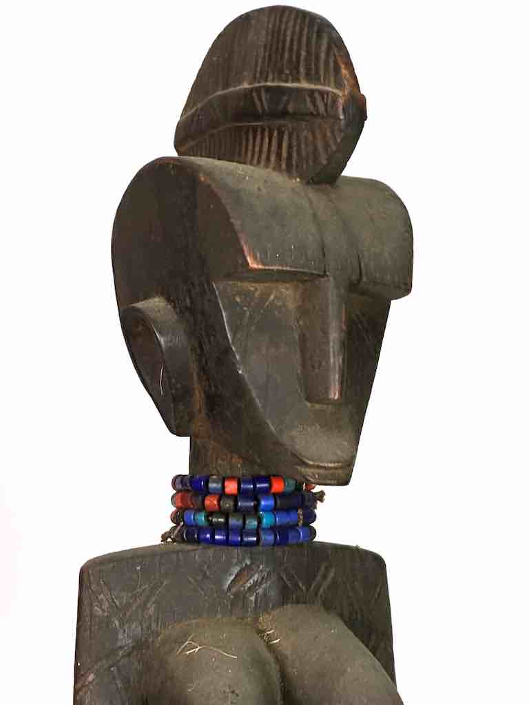 Vintage Standing Bambara Woman Spirit Statue | 26" - Mali