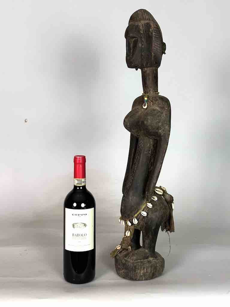 Very Old Vintage Standing Bambara Woman Spirit Statue | 26" - Mali