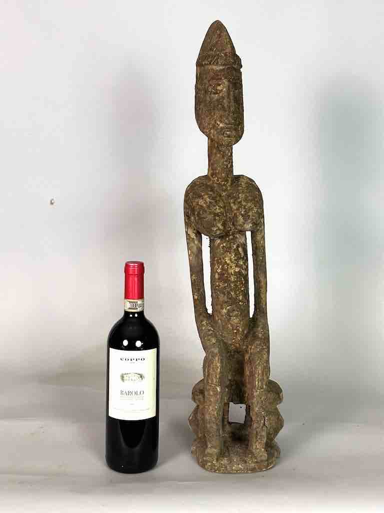 Vintage Dogon Seated Female Fetish Statue - Mali