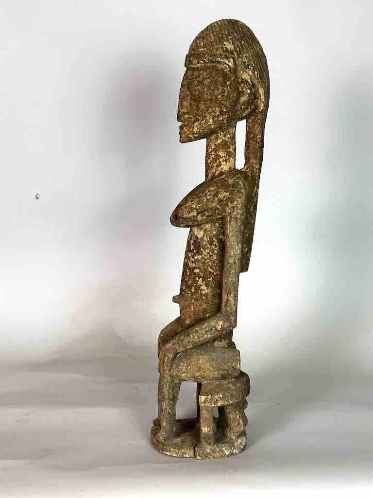 Vintage Dogon Seated Female Fetish Statue - Mali