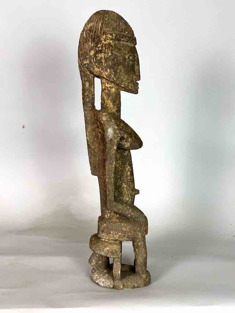 Vintage Dogon Seated Female Fetish Statue - Mali