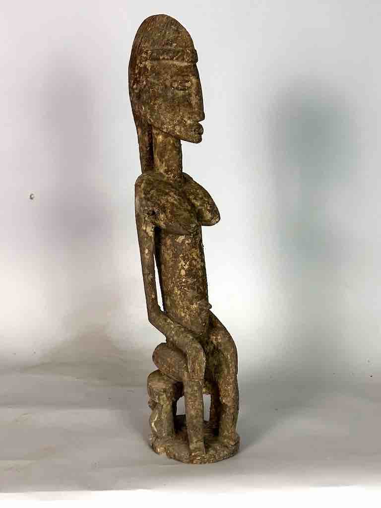 Vintage Dogon Seated Female Fetish Statue - Mali
