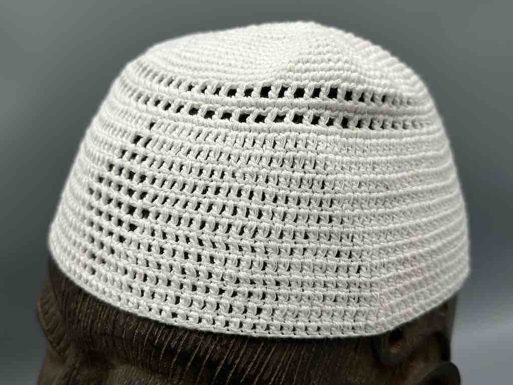 Solid color 100% cotton crocheted kufi African men's hat