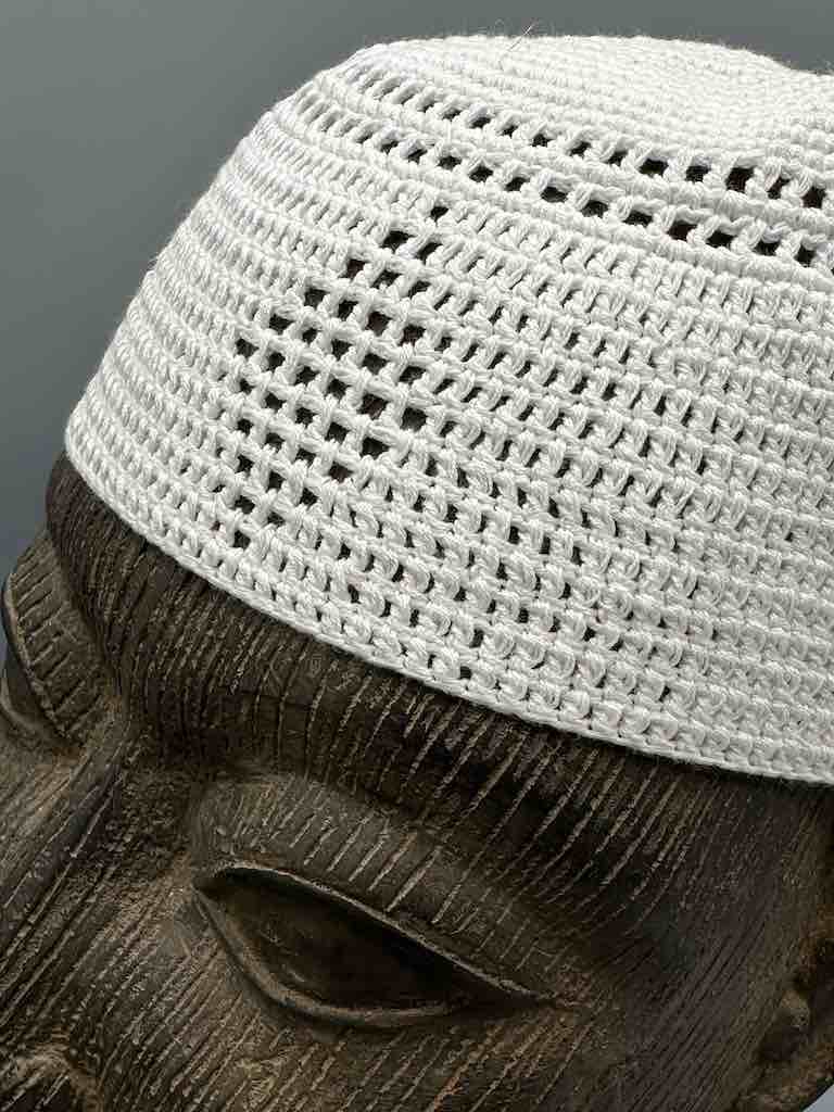 Solid color 100% cotton crocheted kufi African men's hat
