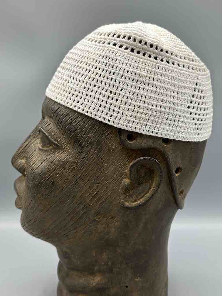 Solid color 100% cotton crocheted kufi African men's hat