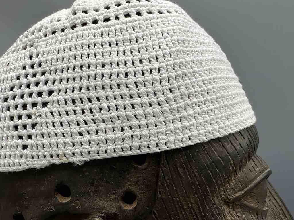 Solid color 100% cotton crocheted kufi African men's hat