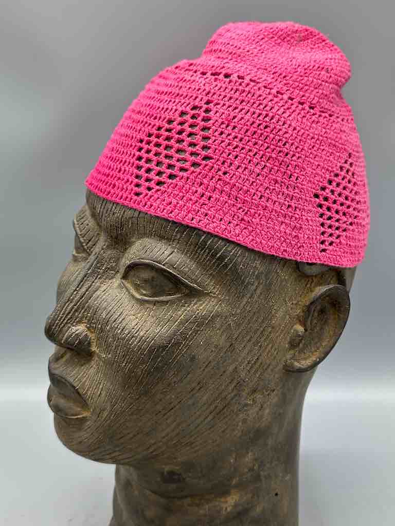 Solid color 100% cotton crocheted kufi African men's hat