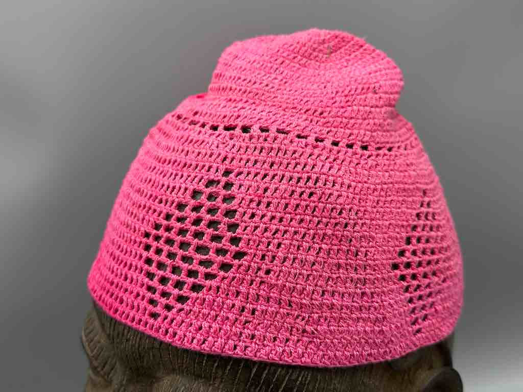 Solid color 100% cotton crocheted kufi African men's hat