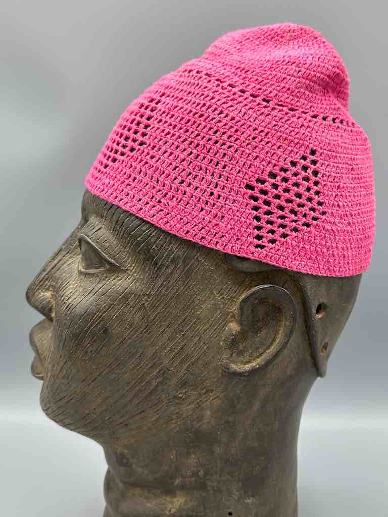 Solid color 100% cotton crocheted kufi African men's hat