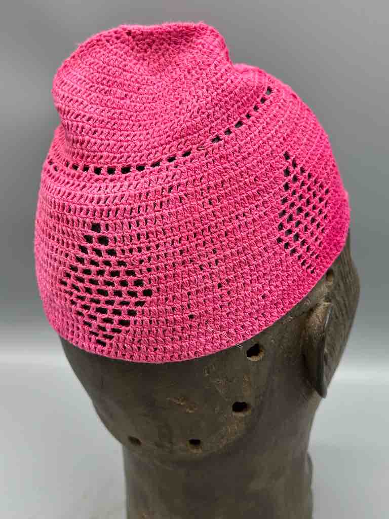 Solid color 100% cotton crocheted kufi African men's hat