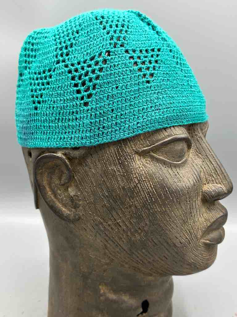 Solid color 100% cotton crocheted kufi African men's hat