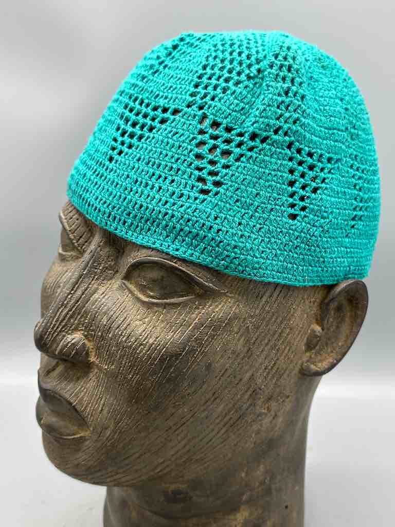 Solid color 100% cotton crocheted kufi African men's hat