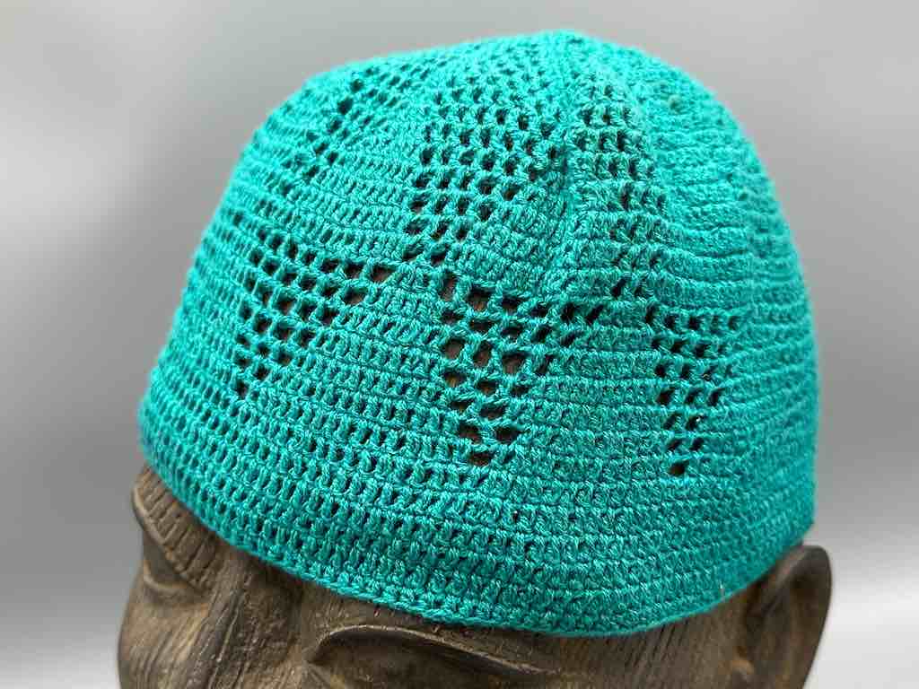 Solid color 100% cotton crocheted kufi African men's hat