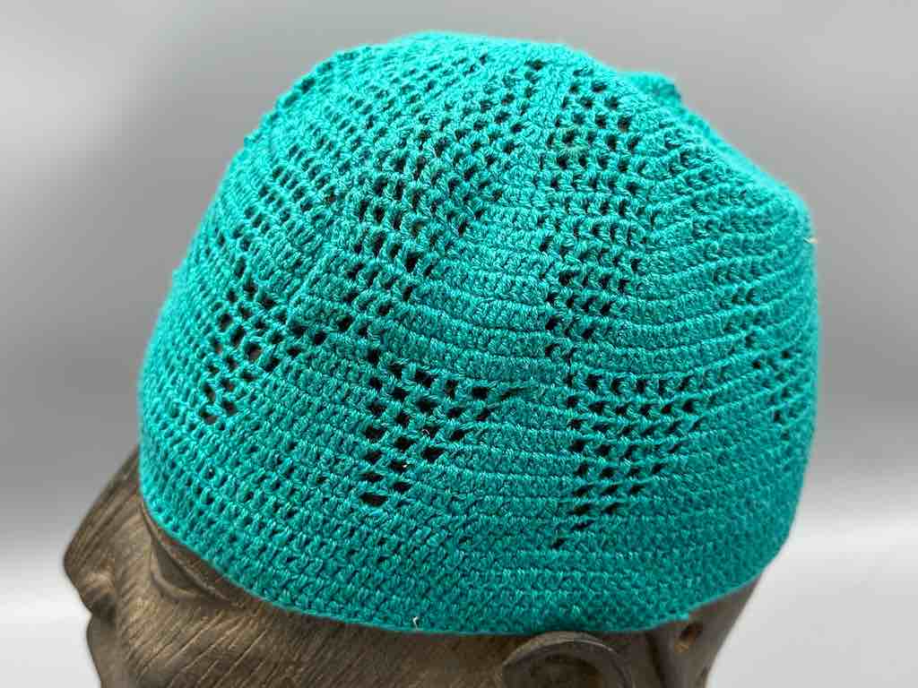Solid color 100% cotton crocheted kufi African men's hat